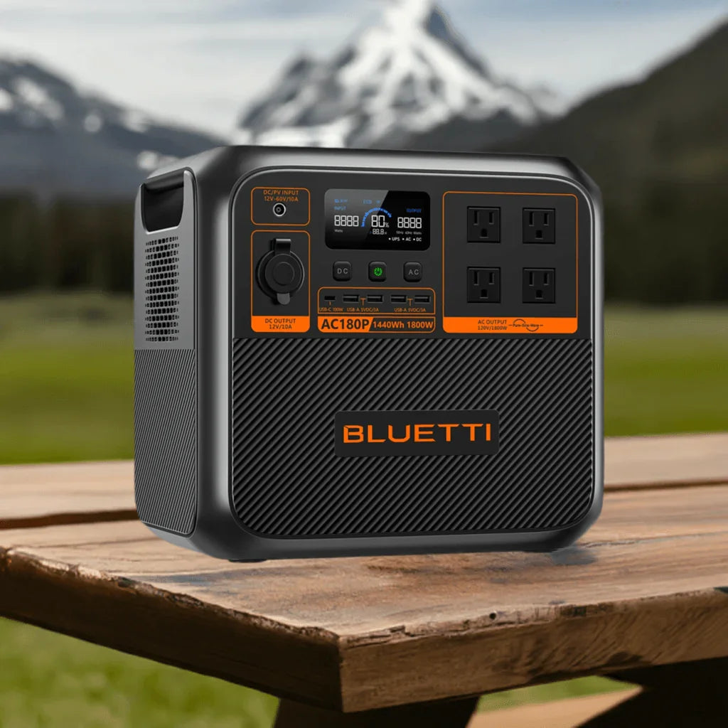 BLUETTI AC180P Portable Power Station Solar Generator - Green Vista Living