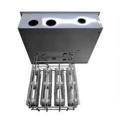 Allied air duct electric heater unit with exposed heating coils and metal vents