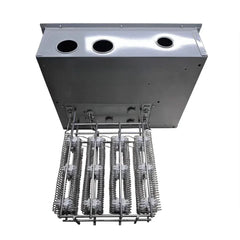 Electric heater element metal box with exposed coil heating elements, industrial HVAC part