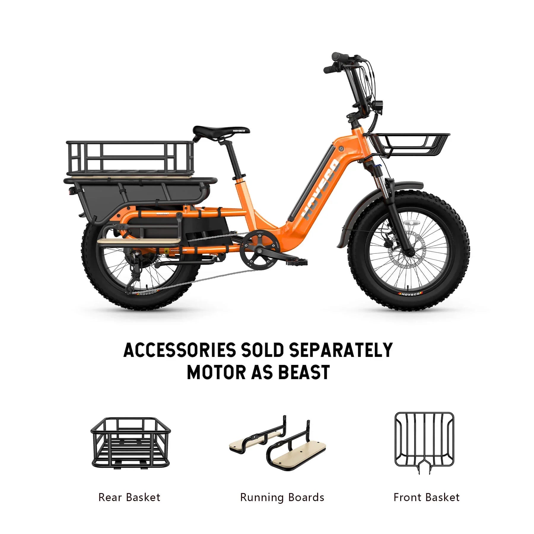 HOVSCO HovCart 20“ Step-Thru Electric Fat Tire Cargo Bike - Green Vista Living
