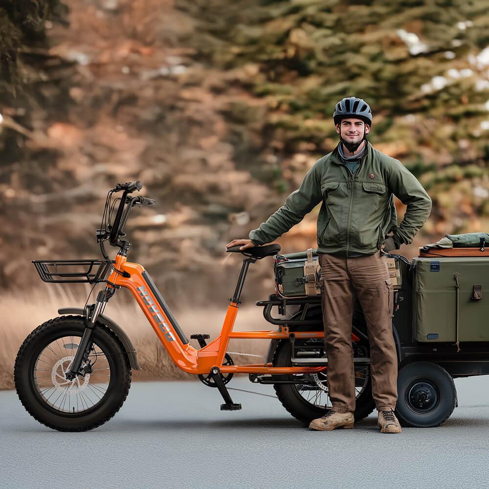 HOVSCO HovCart 20“ Step-Thru Electric Fat Tire Cargo Bike - Green Vista Living