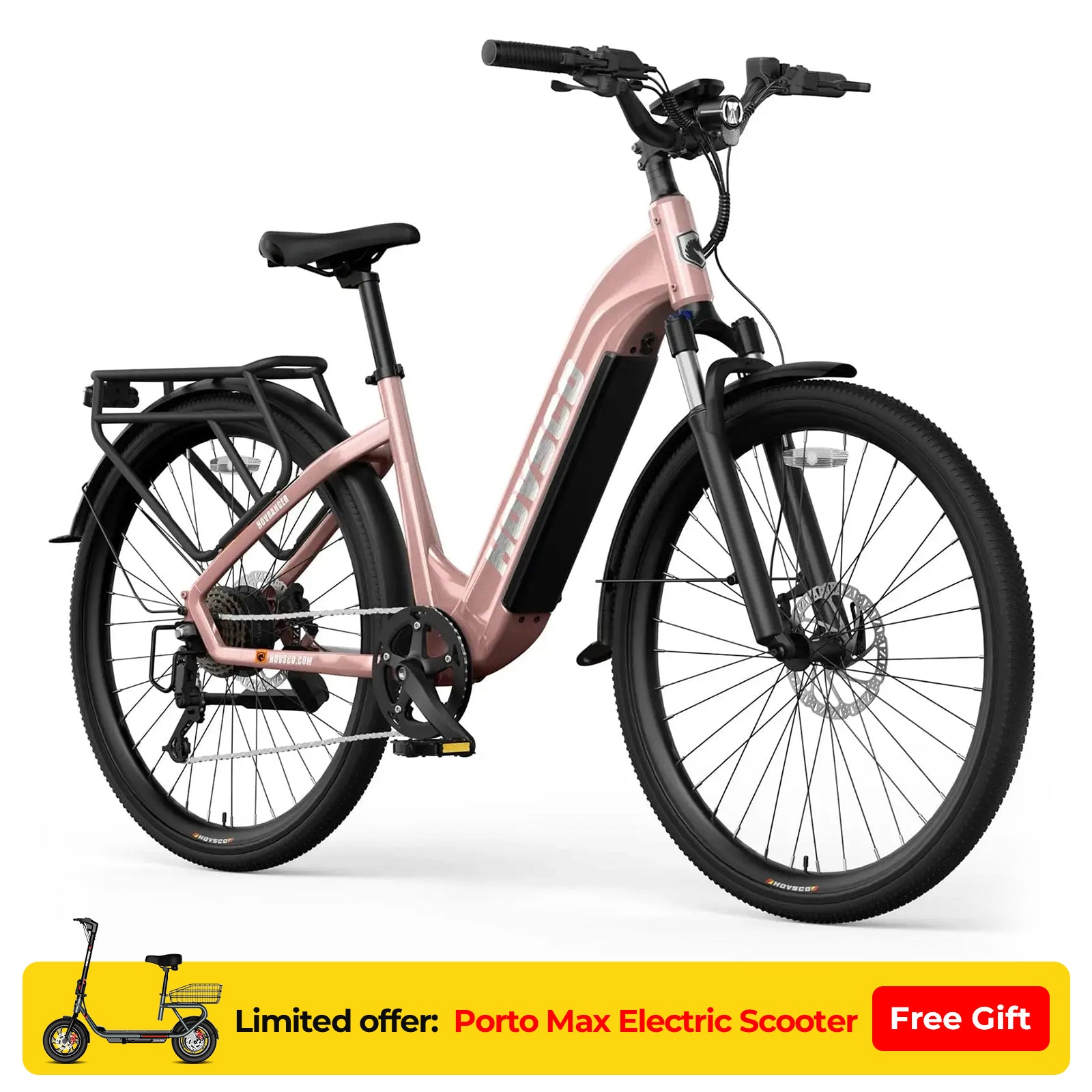 HOVSCO HovRanger 27.5" Step-Thru Commuter Bike - Green Vista Living