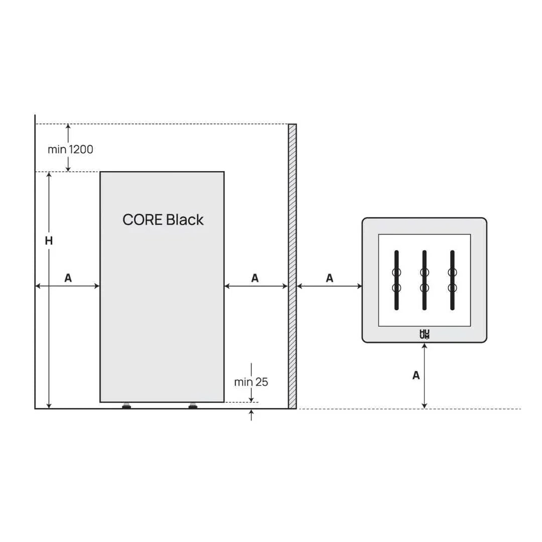 HUUM CORE Black Electric Sauna Heater - Green Vista Living