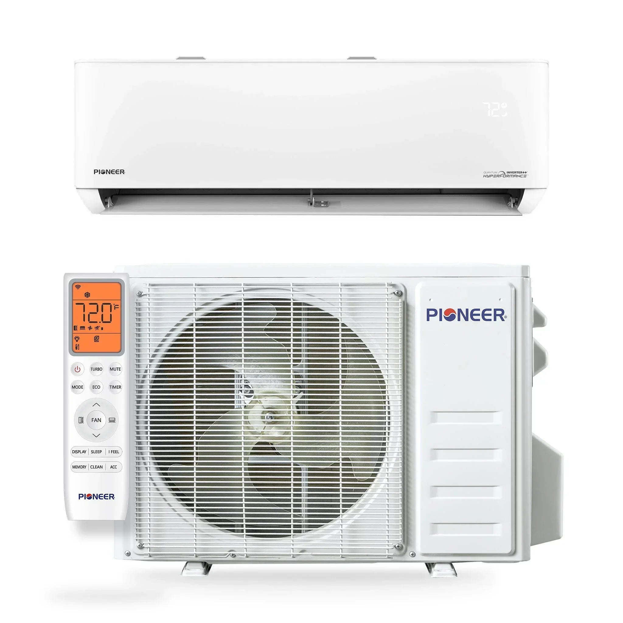 Pioneer® Quantum Hyperformance™ 9,000 BTU 25 SEER2 230V High-Wall Ductless Energy-Star Mini-Split Air Conditioner Inverter Hyper Heat Pump Full Set - Green Vista Living