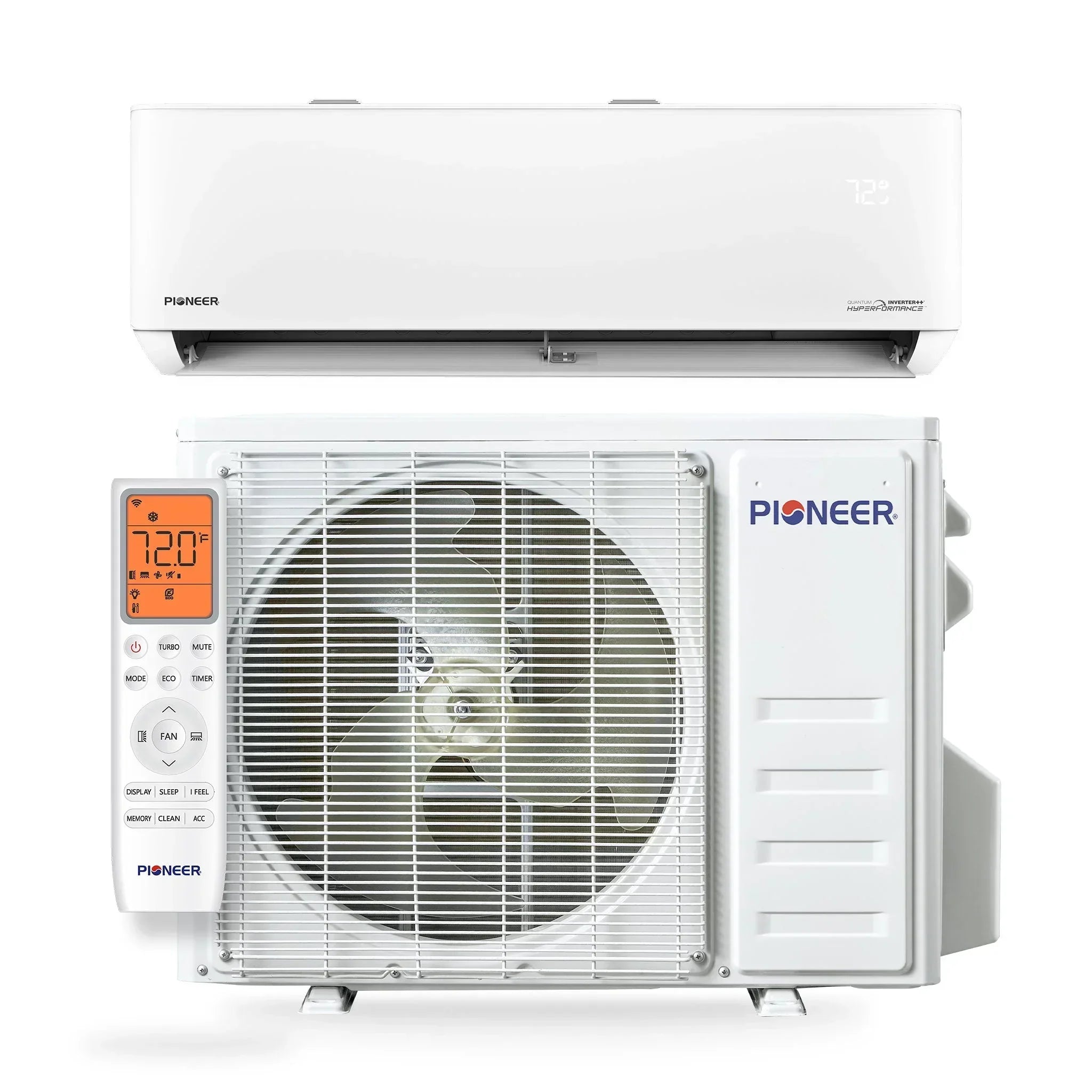 Pioneer® Quantum Hyperformance™ 24,000 BTU 22.5 SEER2 230V High-Wall Ductless Energy-Star Mini-Split Air Conditioner Inverter Hyper Heat Pump Full Set - Green Vista Living