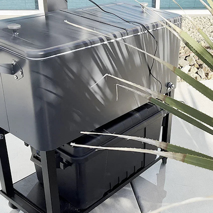 MirageVision Portable Outdoor TV Lift Cooler with 32" Outdoor TV - Green Vista Living