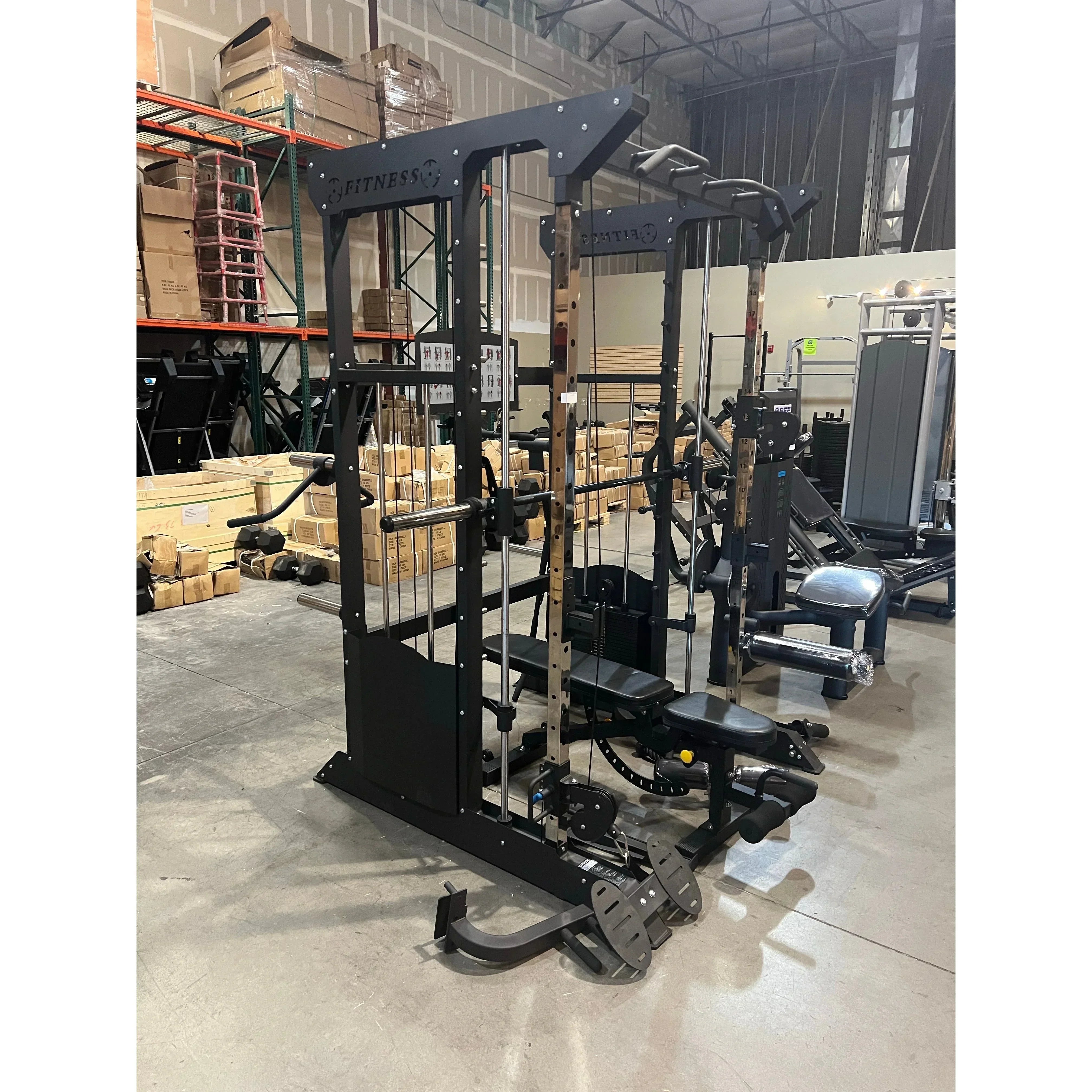All-in-One Home Gym, Power Rack w/ Smith Machine & Functional Trainer w/ 2x - 220lb weight stacks (New) - Green Vista Living
