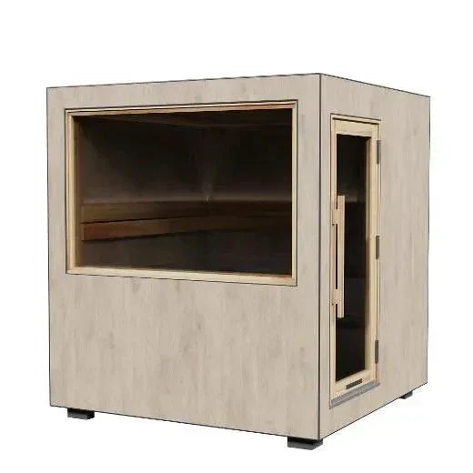 Thermasol Solaris - Tile Oak, 2-5 Person, Solar-Powered Outdoor Sauna - Green Vista Living