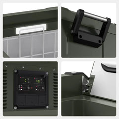 ICECO VL75ProD 79.2QT Olive 12V Heavy Duty Metal Fridge Freezer - Green Vista Living
