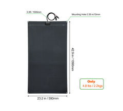 Lensun 130W Full Black Flexible Solar Panel, 25.8% Back Contact Solar Cell