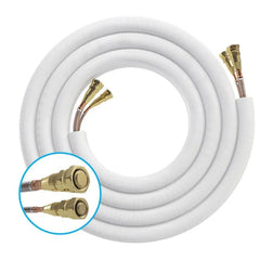 Insulated refrigerant line set with brass flare fittings for HVAC systems