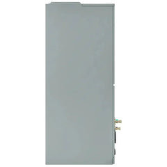 MC side view of metal inverter or electrical panel with connection valves