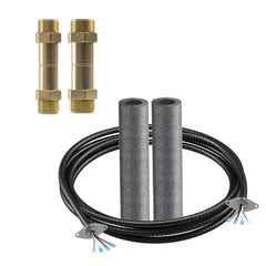 MRCOOL DIY air conditioner installation kit with two brass fittings and insulated cables
