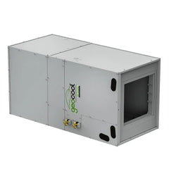 Geocool energy-efficient inverter heat pump unit with metal housing and dual brass connectors