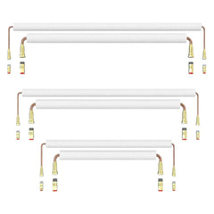 MC line set kit with copper tubing, white insulation, and brass fittings for HVAC installation