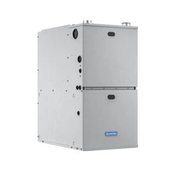 MRCOOL high-efficiency furnace unit with silver metal exterior and vent ports