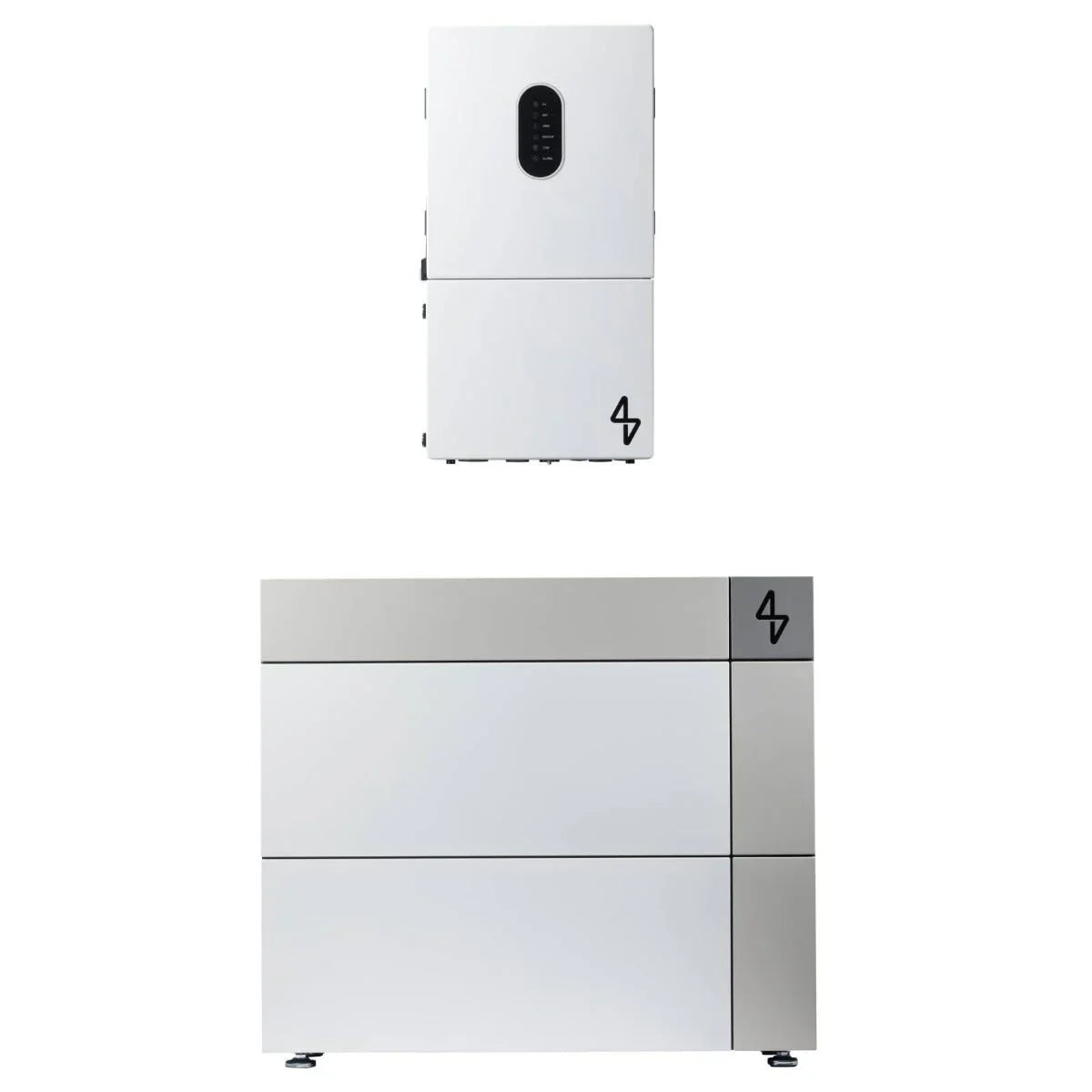 4V brand white inverter and battery unit, modern design, for solar energy storage
