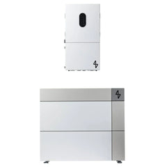 4V brand white inverter and battery unit, modern design, for solar energy storage