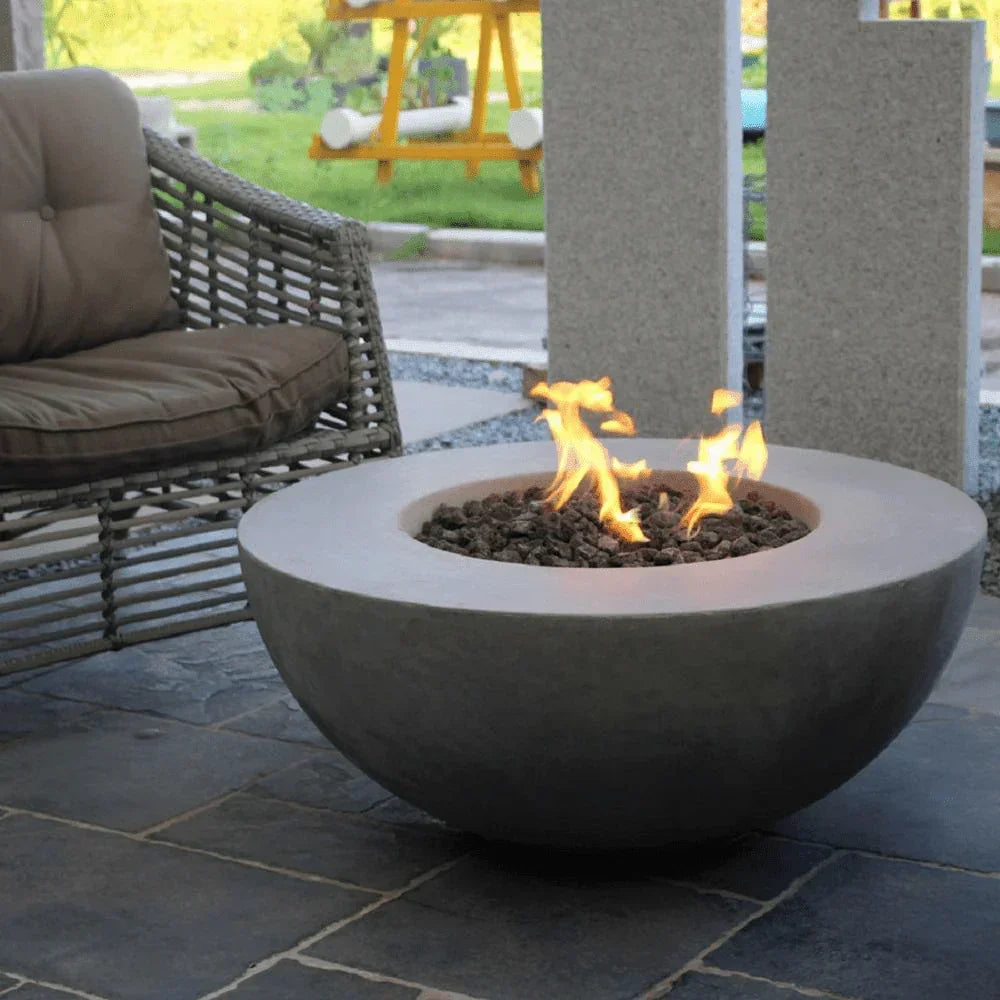 Elementi Modeno - Roca Round Concrete Fire Pit Table - Green Vista Living