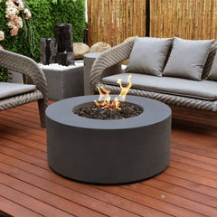 Elementi Modeno - Venice Round Concrete Fire Pit Table - Green Vista Living