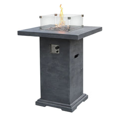 Elementi Montreal Square Concrete Liquid Propane Fire Pit OFG221 - Green Vista Living