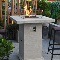 Elementi Montreal Square Concrete Liquid Propane Fire Pit OFG221 - Green Vista Living