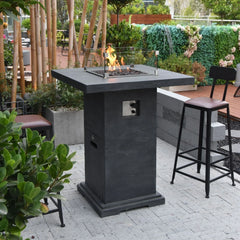 Elementi Montreal Square Concrete Liquid Propane Fire Pit OFG221 - Green Vista Living
