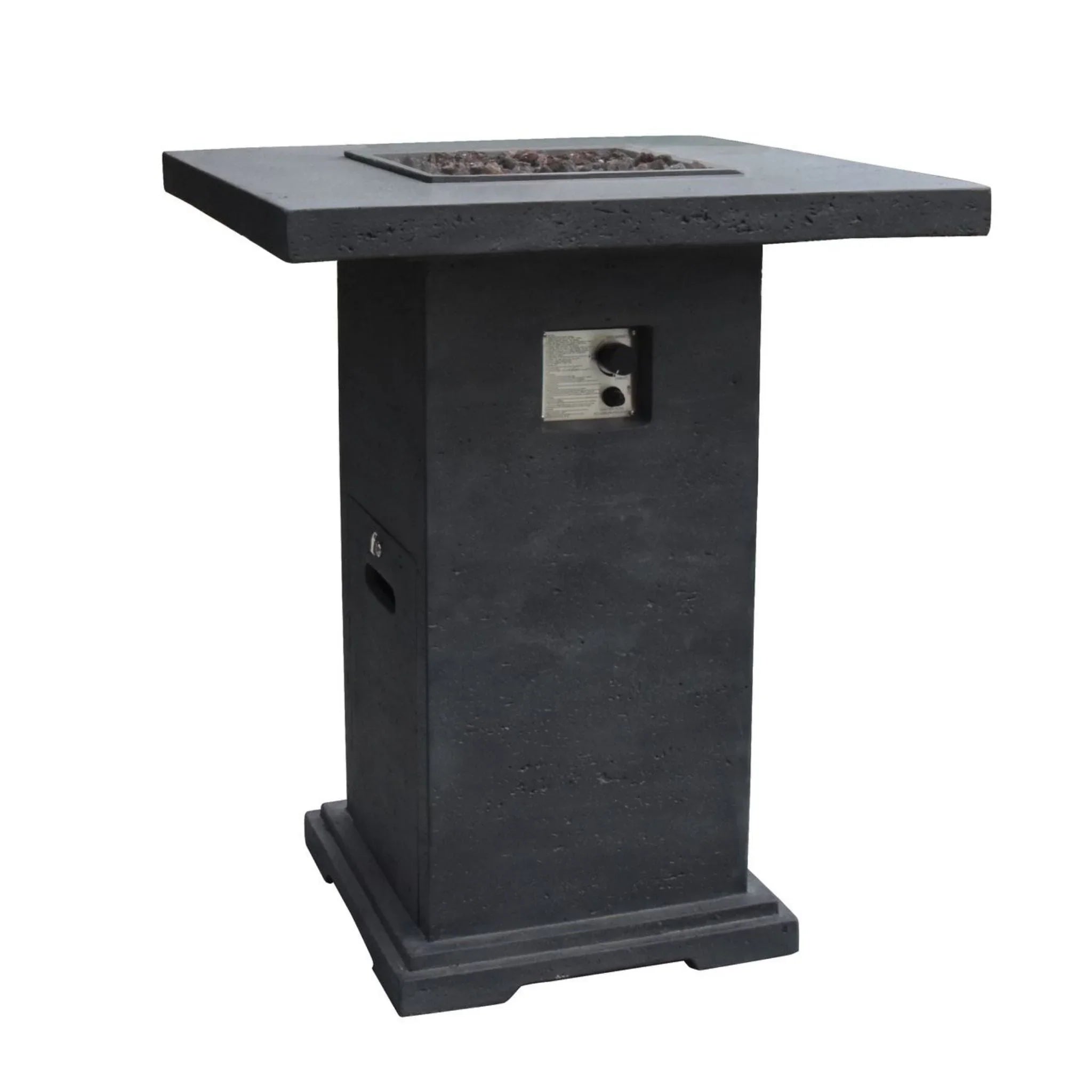 Elementi Montreal Square Concrete Liquid Propane Fire Pit OFG221 - Green Vista Living