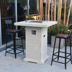 Elementi Montreal Square Concrete Liquid Propane Fire Pit OFG221 - Green Vista Living