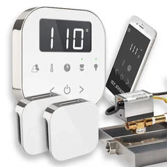 Mr. Steam AirButler Max Steam Shower Control Package with AirTempo Control and Aroma Glass SteamHead