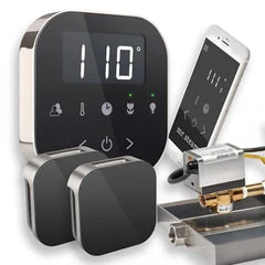 Mr. Steam AirButler Max Steam Shower Control Package with AirTempo Control and Aroma Glass SteamHead