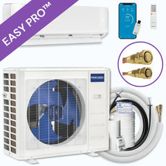 MRCOOL Easy Pro ductless mini-split AC unit with remote, smart controller, installation kit and fittings