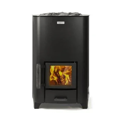 Narvi NC 24, 17kW Black Wood-Burning Sauna Stove - Green Vista Living
