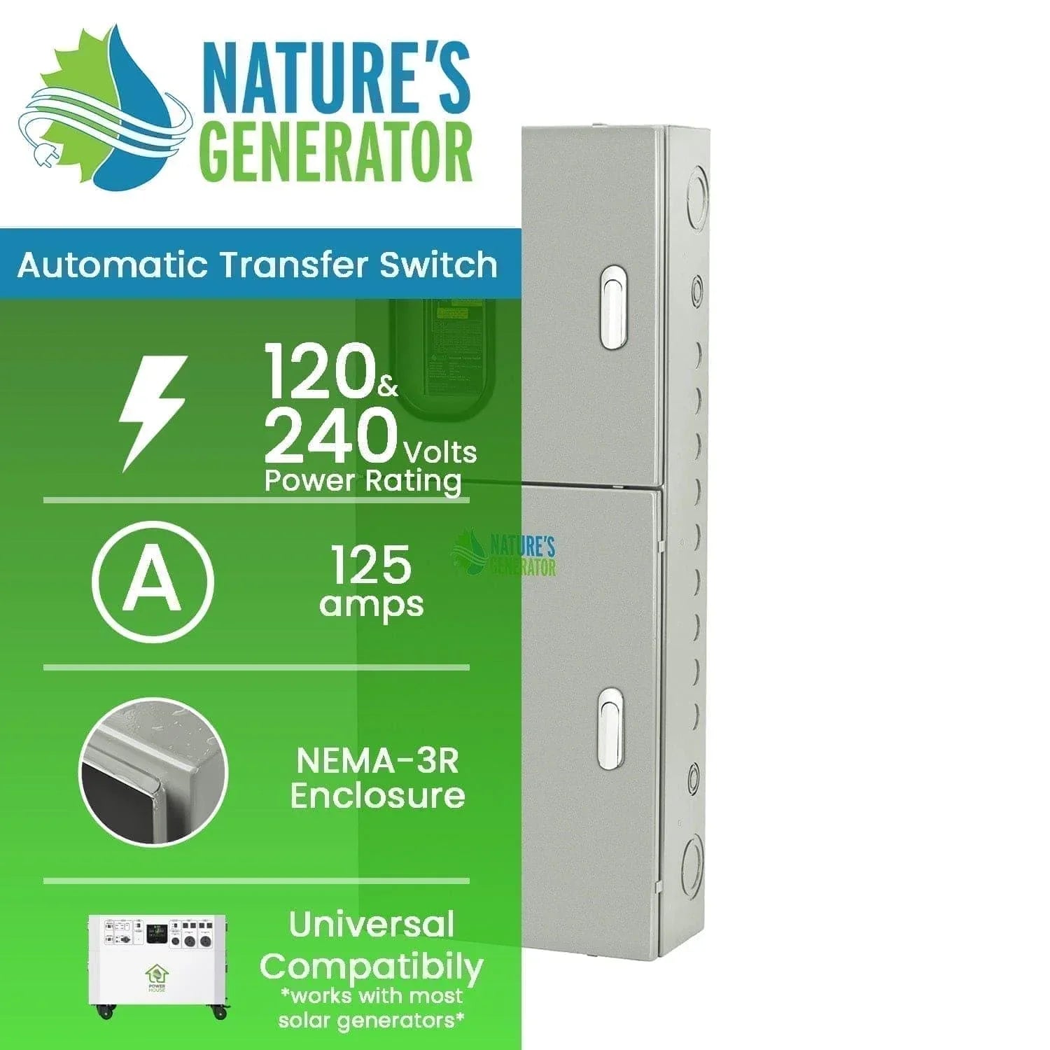Nature's Generator 125A Automatic Transfer Switch - Green Vista Living