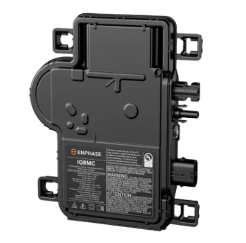 Enphase IQ8MC microinverter black solar power device with mounting brackets