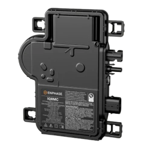 Enphase IQ8MC microinverter black solar power device with mounting brackets