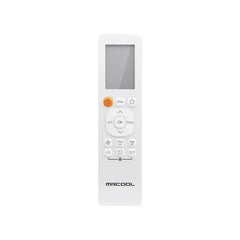 MRCOOL air conditioner remote control, white with display screen and buttons, front view