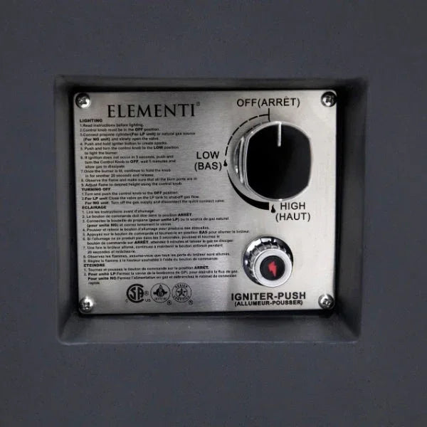 Elementi Rocky Fire Table With Propane Tank Drawer OFG310 - Green Vista Living