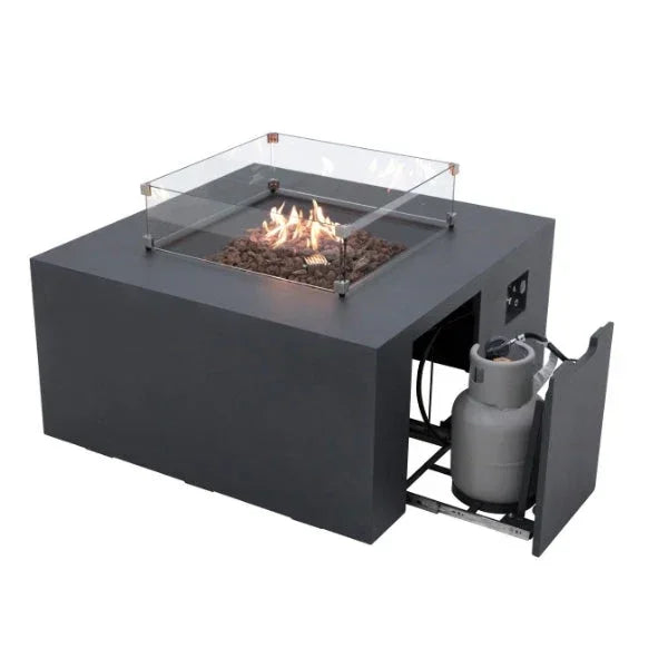 Elementi Rocky Fire Table With Propane Tank Drawer OFG310 - Green Vista Living