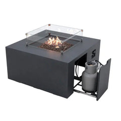 Elementi Rocky Fire Table With Propane Tank Drawer OFG310 - Green Vista Living