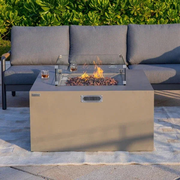 Elementi Rocky Fire Table With Propane Tank Drawer OFG310 - Green Vista Living