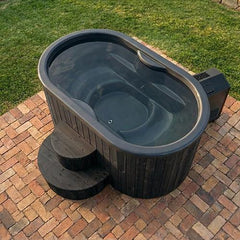 SaunaLife 2-Person Black Thermo-Pine Cold/Hot Plunge Tub w/ Water Chiller/Heater | Model S2B - Green Vista Living