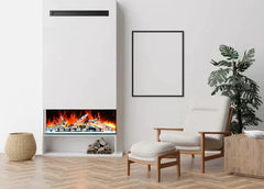 Amantii 55 Inch Tru View Bespoke Built-In Indoor / Outdoor 3 Sided Electric Fireplace - Green Vista Living