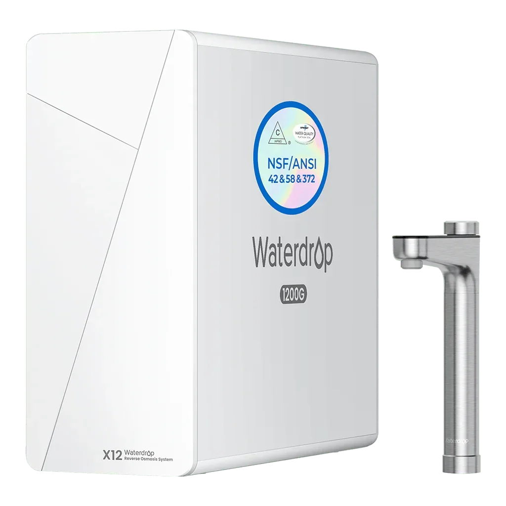Waterdrop X12 reverse osmosis system with filter unit and stainless steel faucet