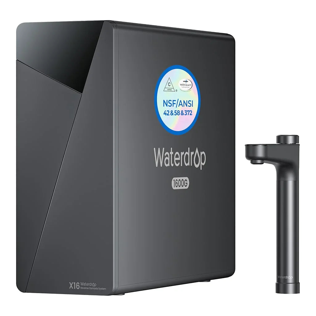 Waterdrop X16 reverse osmosis water filter system with NSF/ANSI certification and faucet