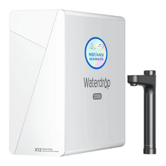 Waterdrop X12 reverse osmosis water filter system and faucet, white and black design