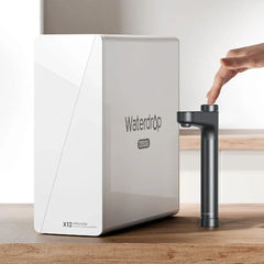 Waterdrop X12 under sink reverse osmosis water filter system with faucet on kitchen counter