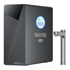 Waterdrop X16 black reverse osmosis water filter system with stainless steel faucet