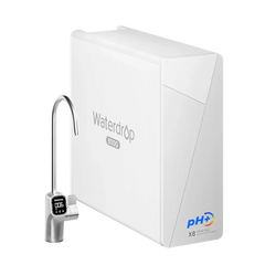 Waterdrop X8 alkaline reverse osmosis system with digital faucet, white unit