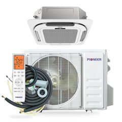 Pioneer® Quantum Ultra™ 9,500 BTU 23 SEER2 230V 8-Way Ceiling Cassette Ductless Mini-Split Air Conditioner Inverter Heat Pump Full Set